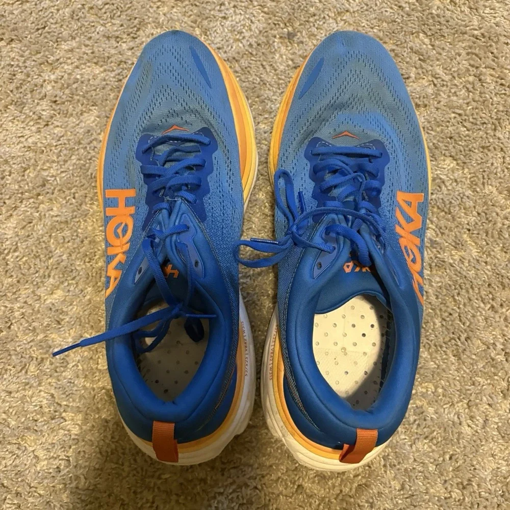 Hoka One One Mens Bondi 8 1123202 CSVO Blue Running Shoes Sneakers Size 12.5D